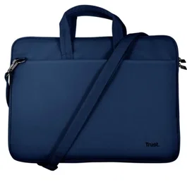 Trust Bologna Slim Eco - Maletín Portátil 14" Compartimento Acolchado, Bolsillo Frontal, Azul